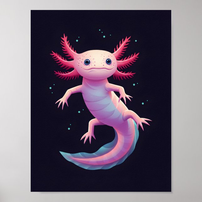 A Poster de Arte Aura do Axolotl (Frente)