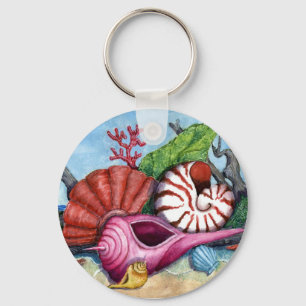 A praia descasca o chaveiro da pintura