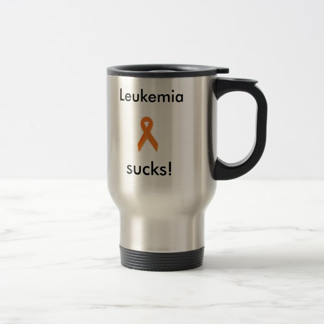 a prata, leucemia suga! caneca de viagem. (Direita)