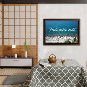 A pressa faz o desperdício citar o oceano poster