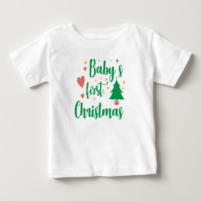 A primeira camisa de Natal do bebê (Frente)