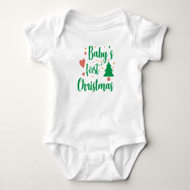 A primeira camisa de Natal do bebê (Frente)