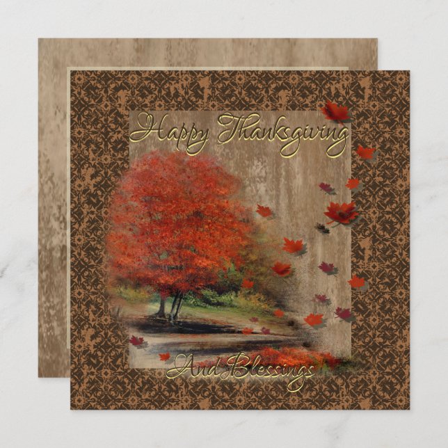 A queda deixa uma placa plana de paisagem (Frente/Verso)