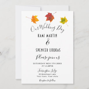 A Queda Elegante Rústica Deixa Convite De Casament