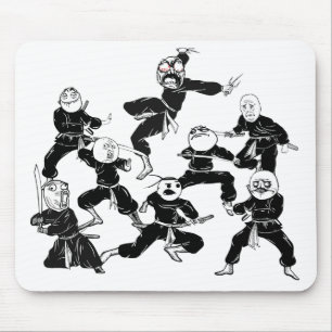 A raiva Meme cómico enfrenta o grupo Mousepad de