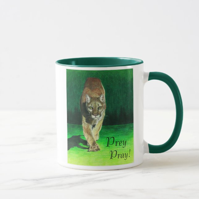 A rapina Pray a caneca do leão de montanha (Direita)