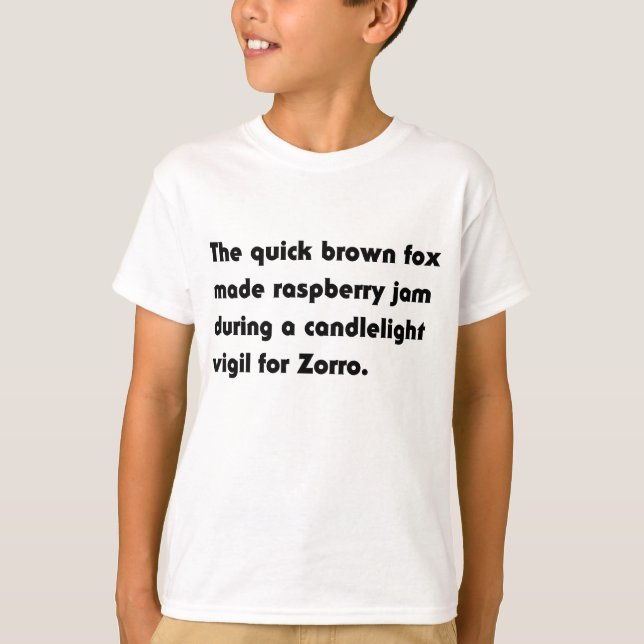 A Raposa Marrom Rápida Fez Camiseta Pangrama de Fr (Frente)