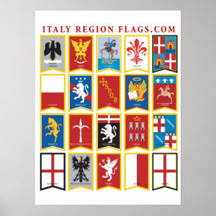 A região de Italia embandeira o poster da arte do
