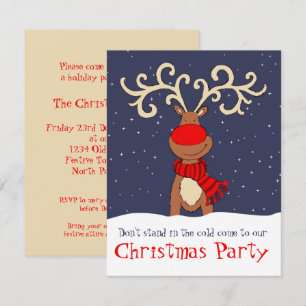 a rena da festa de Natal vem no convite