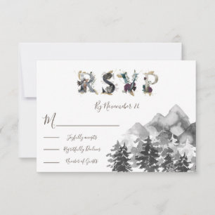 A resposta do casamento da floresta da aguarela