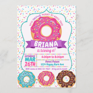 A rosquinha dos convites de festas de aniversário