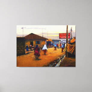 A rua do óleo de África 2 em canvas por Mojisola
