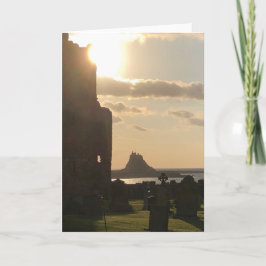 A Santa Ilha do Cartão de Nota de Lindisfarne
