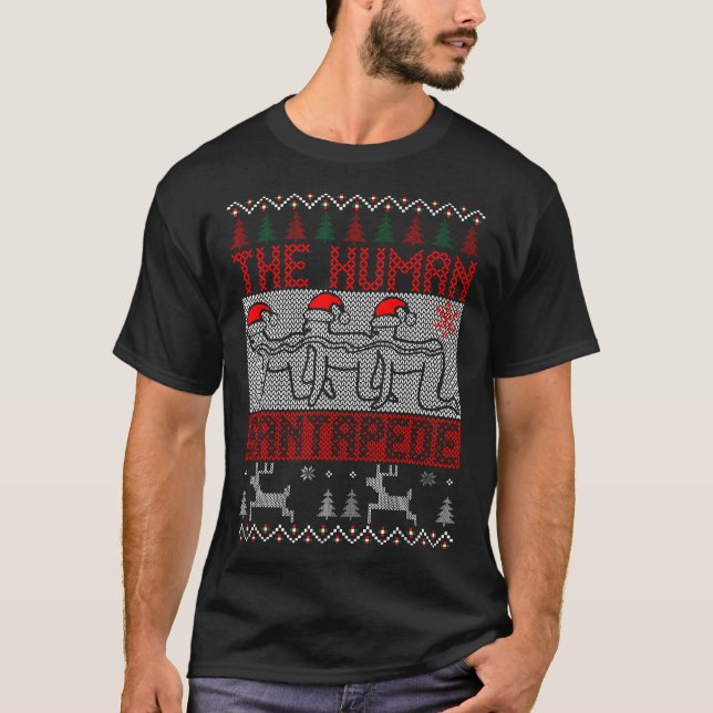 A Santapede Humana Suéter Feio de Natal Xmas  (Frente)