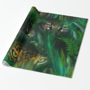 A selva Eyes o papel de embrulho da arte