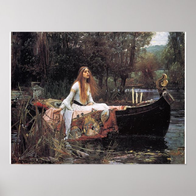 A Senhora do Shalott Poster por John W. Waterhouse (Frente)