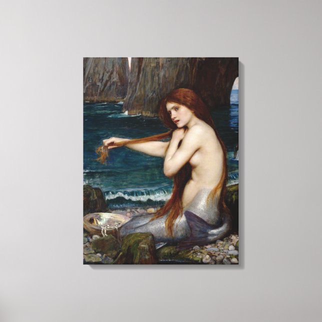 "A Sereia" por John William Waterhouse Canvas (Frente)