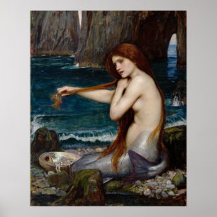 "A Sereia" por John William Waterhouse poster