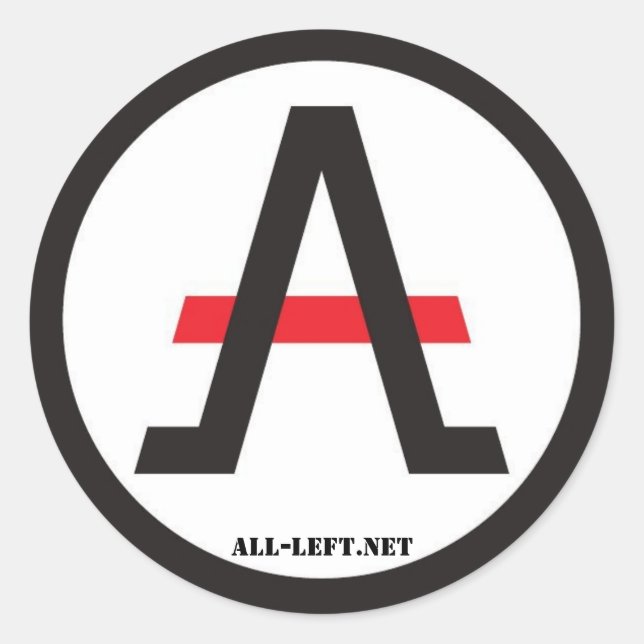 A Seta da Esquerda Libertária dos autocolantes (Frente)