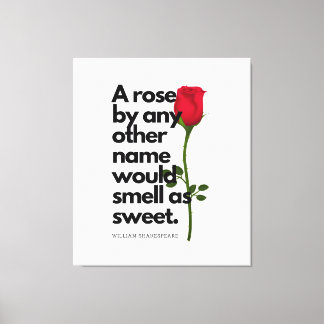 A SHAKESPEARE POEM AND A ROSE Canvas Print