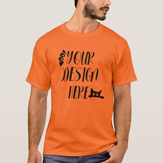 A SUA DESIGN AQUI Halloween Mockup T-Shirt (Frente)