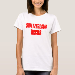 A suiça balança o t-shirt da lembrança