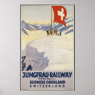 A suiça treina o anúncio do poster das viagens