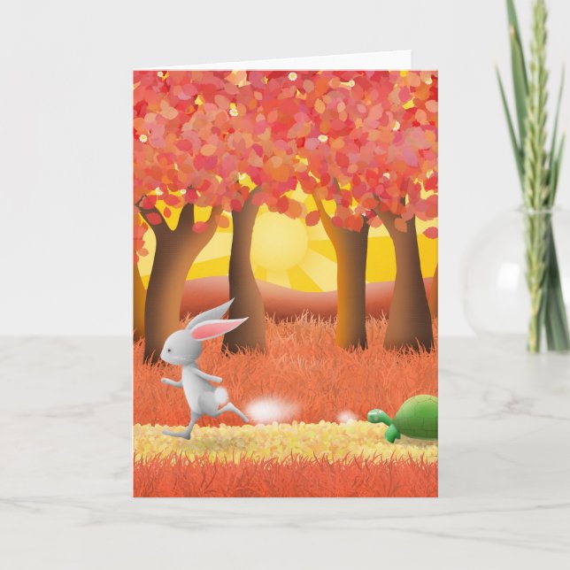 A tartaruga e a lebre - cartão (Frente)