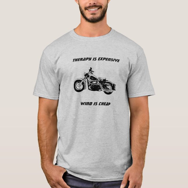 A "terapia é cara, vento é" camisa barata de T (Frente)