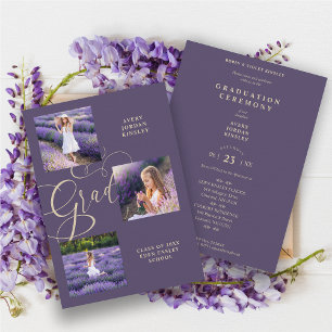 A Tipografia Moderna Roxa Formando Três Fotos Pr