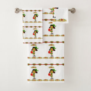 A toalha do banheiro ajusta o Natal