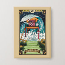 A Torre do Salvavidas | Botão de Carta de Tarot En