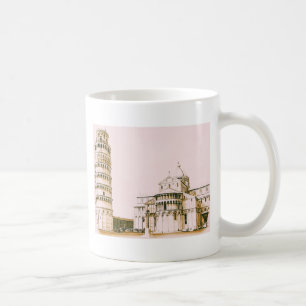 A torre inclinada de Pisa, vintage, caneca