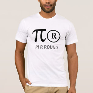 A torta REDONDA do PI R aka é em volta do t-shirt