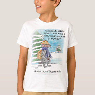 A toupeira de Digory liga seu t-shirt da viagem