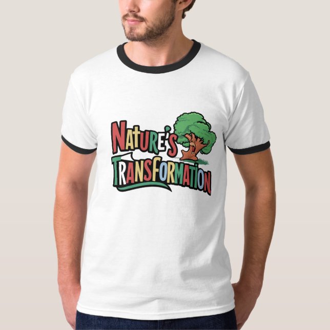A Transformação da Natureza 🌲 T-Shirt Ringer Masc (Frente)