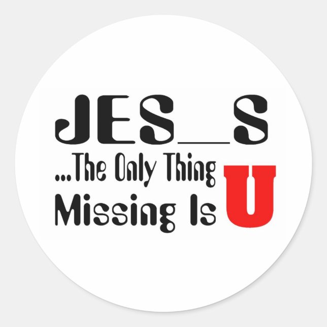 A única coisa que falta no autocolante cristão (Frente)