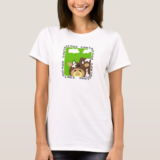 A vaca diz o camiseta e os presentes do MOO (Frente)