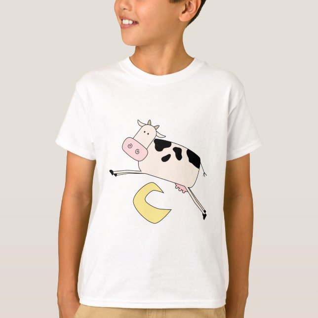 A vaca salta sobre o camiseta e os presentes da (Frente)