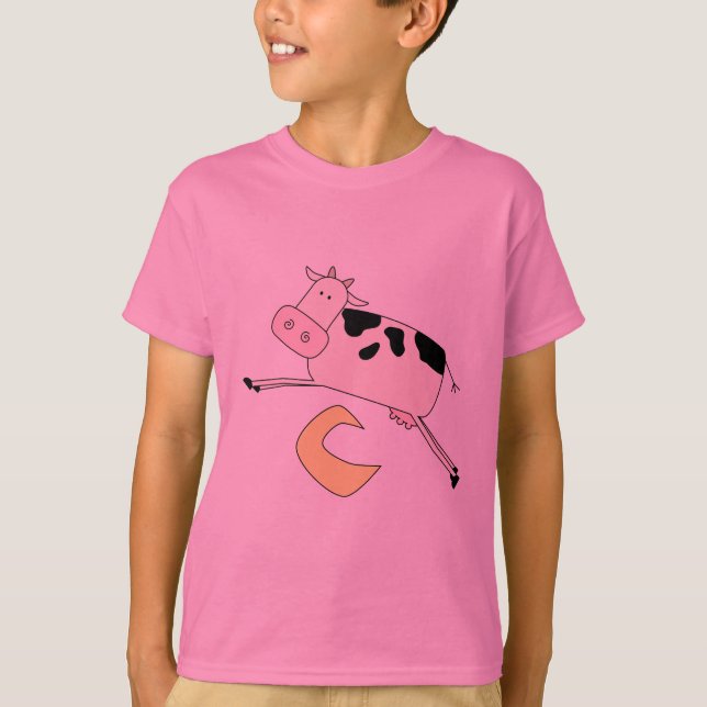 A vaca salta sobre o camiseta e os presentes da (Frente)