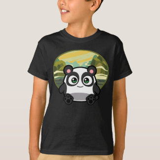 A vaia como a panda caçoa o t-shirt escuro