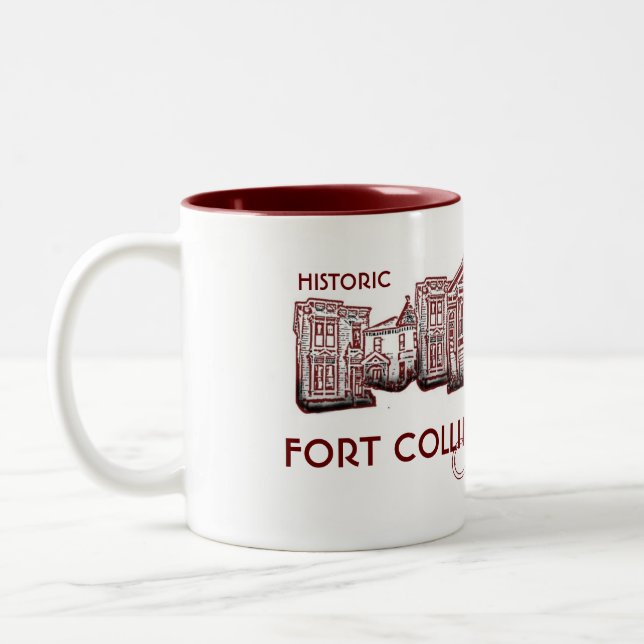 A velha caneca vermelha do Fort Collins Colorado (Esquerda)