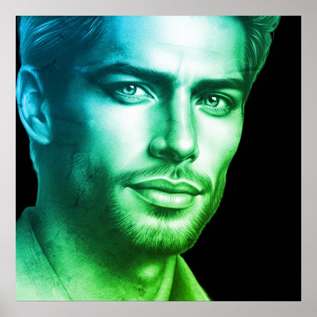 A Very Handsome Young Man on a 24x24 Wall Poster (Frente)