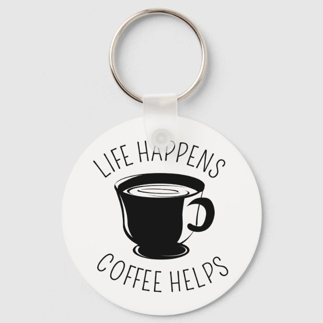 A Vida Acontece, O Café Ajuda O Chaveiro Gráfico (Frente)