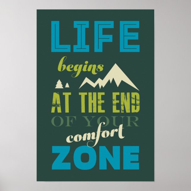 A vida começa com a Poster de Tipografia de Cotaçã (Frente)