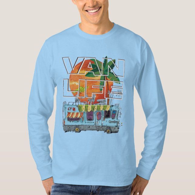 A Vida da Van. Camiseta com Mangas Longas (Frente)