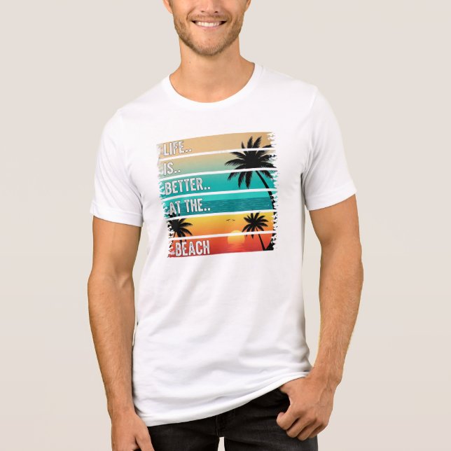 A vida de verão é melhor na camiseta de praia (Frente)