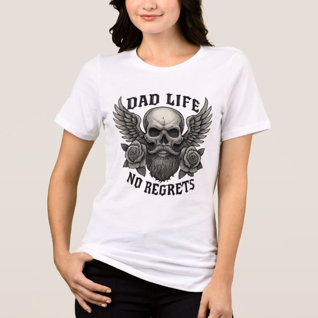A vida do pai não arrepende a camiseta engraçada d (Frente)