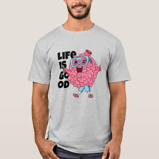 A vida é boa | T-Shirt com Personagem do Cérebro D (Frente)
