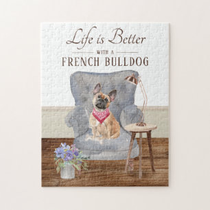 A Vida É Com Um Bulldog Francês Quebra-cabeça